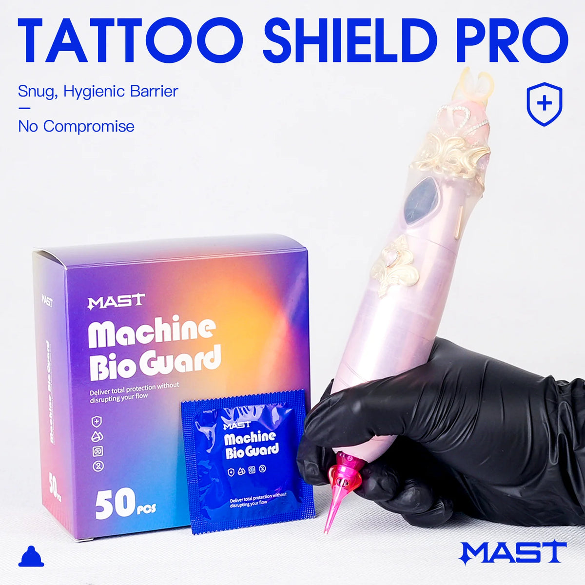 MAST Bio Guard Shield Pro | Medical-Grade Disposable Protective Covers for Tattoo Machines – Box of 50
