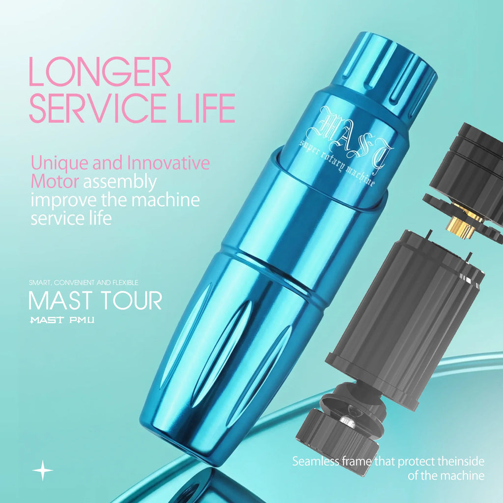 MAST TOUR | CORDLESS ROTARY TATTOO & PMU PEN MACHINE KIT WITH CARTRIDGES
