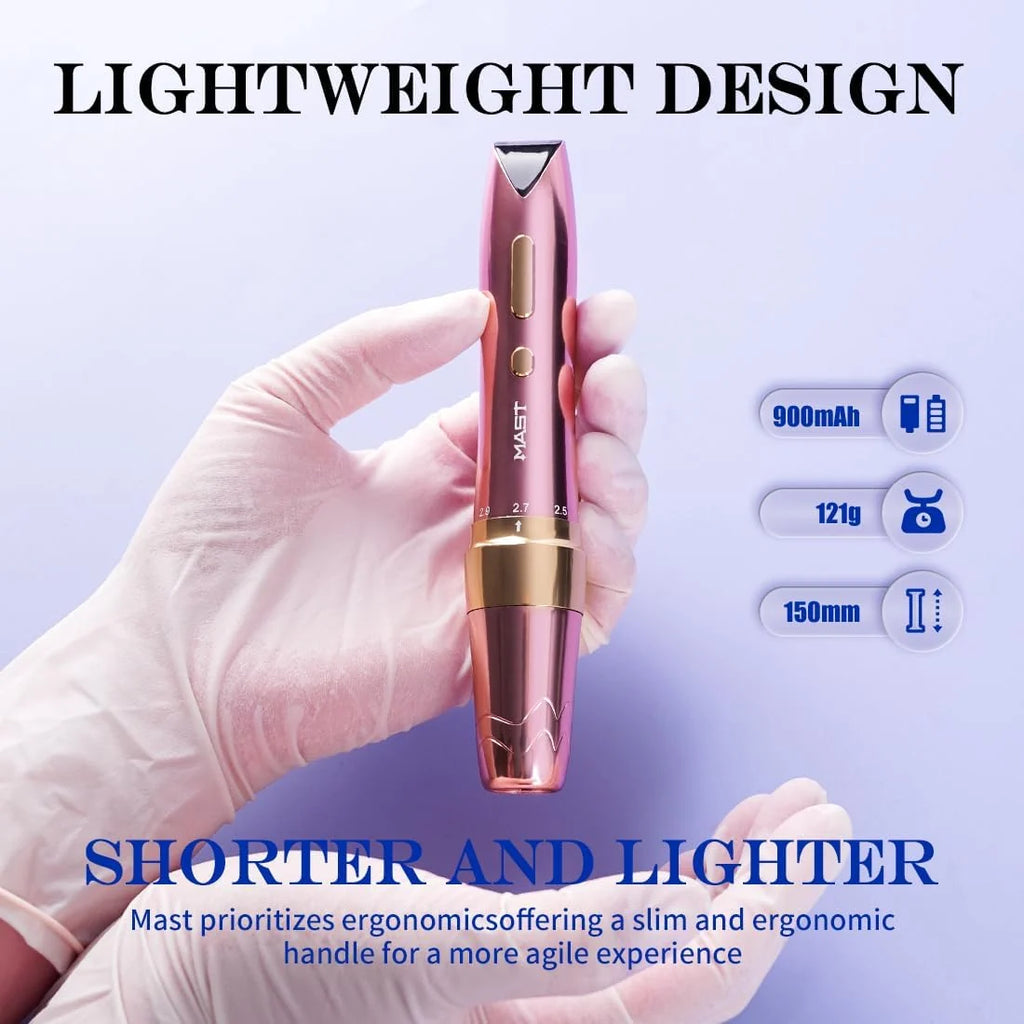 Dragonhawk Mast P60 Wireless Tattoo Pen Machine – Purple | 2.2–3.2mm Adjustable Stroke | PMU & Tattoo Machine with RCA Adapter