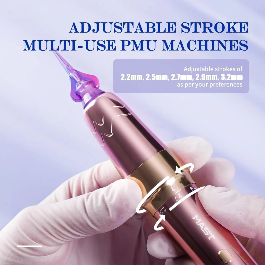 Dragonhawk Mast P60 Wireless Tattoo Pen Machine – Purple | 2.2–3.2mm Adjustable Stroke | PMU & Tattoo Machine with RCA Adapter
