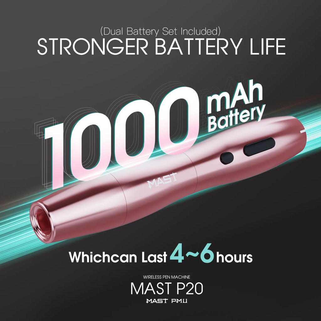 MAST P20 | WIRELESS ROTARY PMU PEN MACHINE WITH CORELESS MOTOR AND 2 BATTERIES