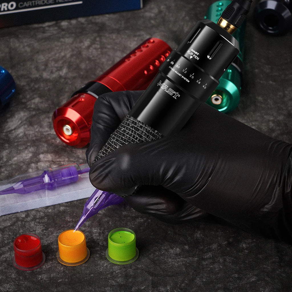 Mast Flip Rotary Tattoo Pen Machine 2.6-4.0mm Stroke Length Custom Motor Supply