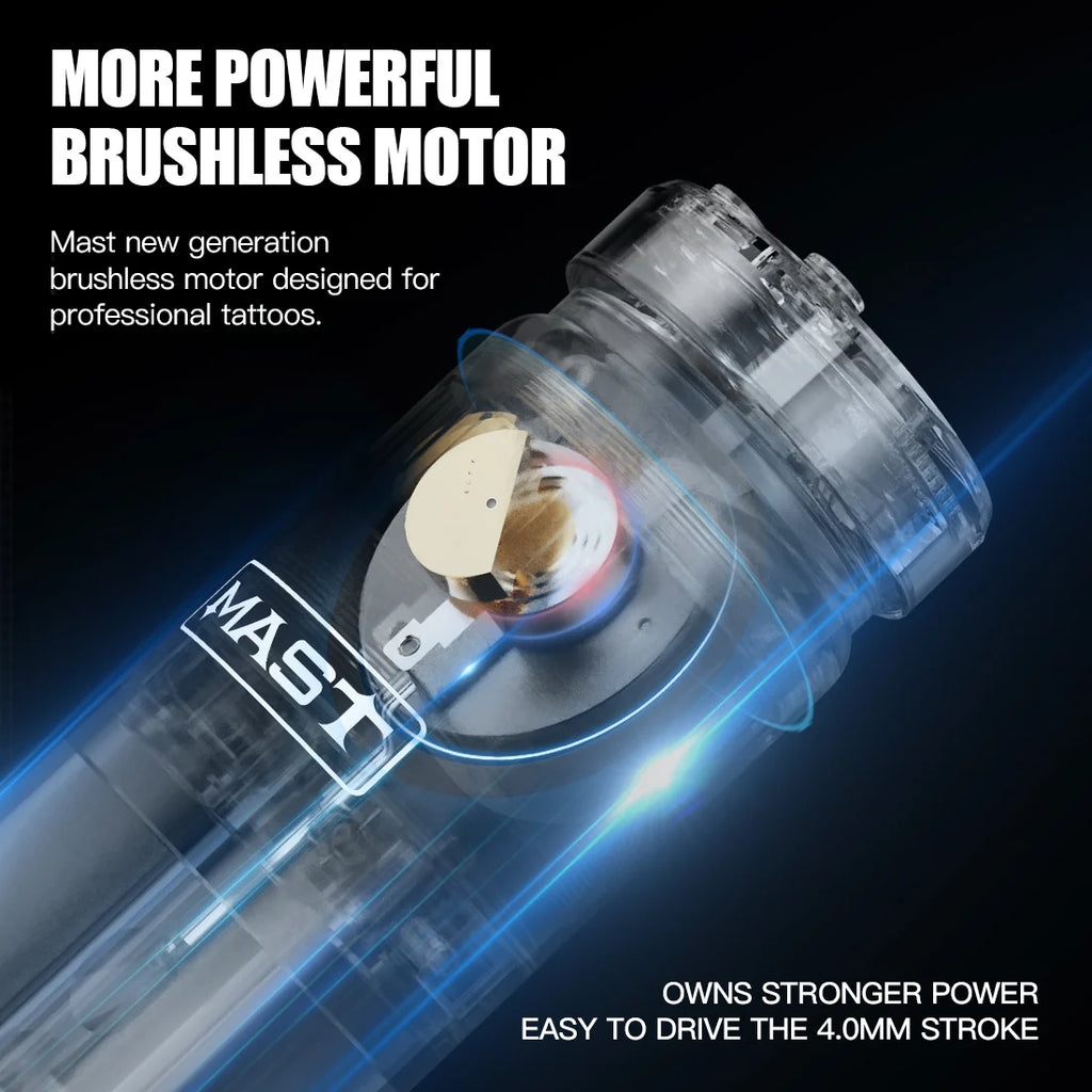 Mast Racer Wireless Tattoo Pen Machine | Cordless Rotary Tattoo & PMU Machine | Includes Charging Cable