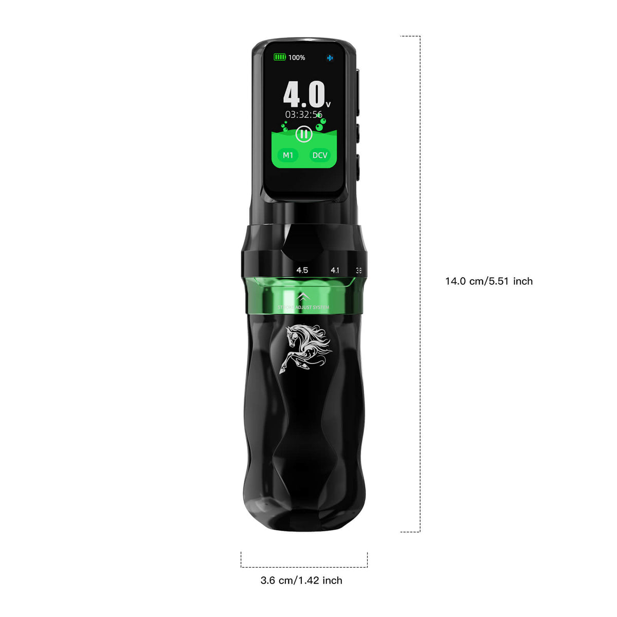 Dragonhawk Fold Pro Year of the Horse Edition Wireless Tattoo Machine Pen Kit – Professional Tattoo Kit Bundle