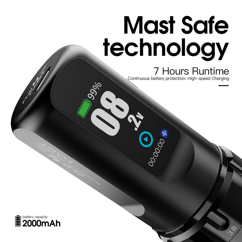 Mast Flip 4 Pro Wireless Tattoo Pen Machine – Extra Battery, Charging Cable, RCA Port & Cable