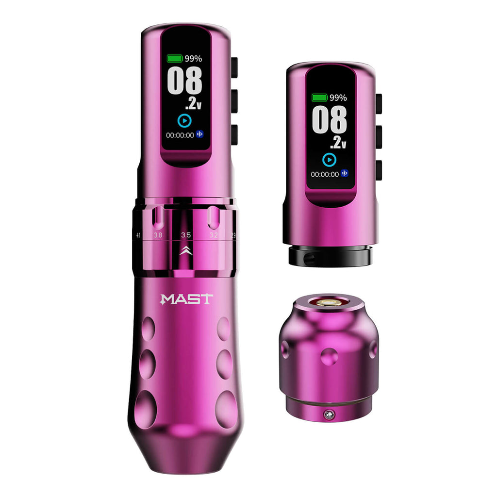 Mast Flip 4 Pro Wireless Tattoo Pen Machine – Extra Battery, Charging Cable, RCA Port & Cable