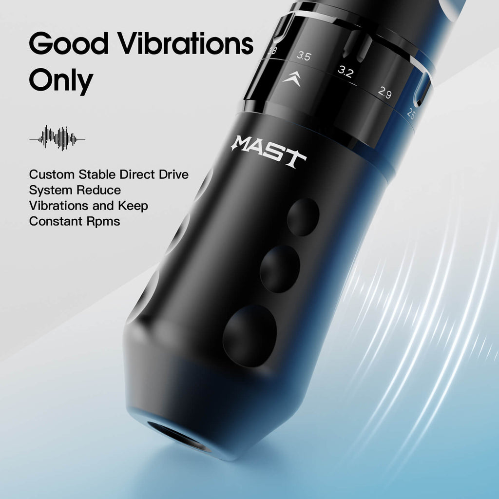 Mast Flip 4 Pro Wireless Tattoo Pen Machine – Extra Battery, Charging Cable, RCA Port & Cable