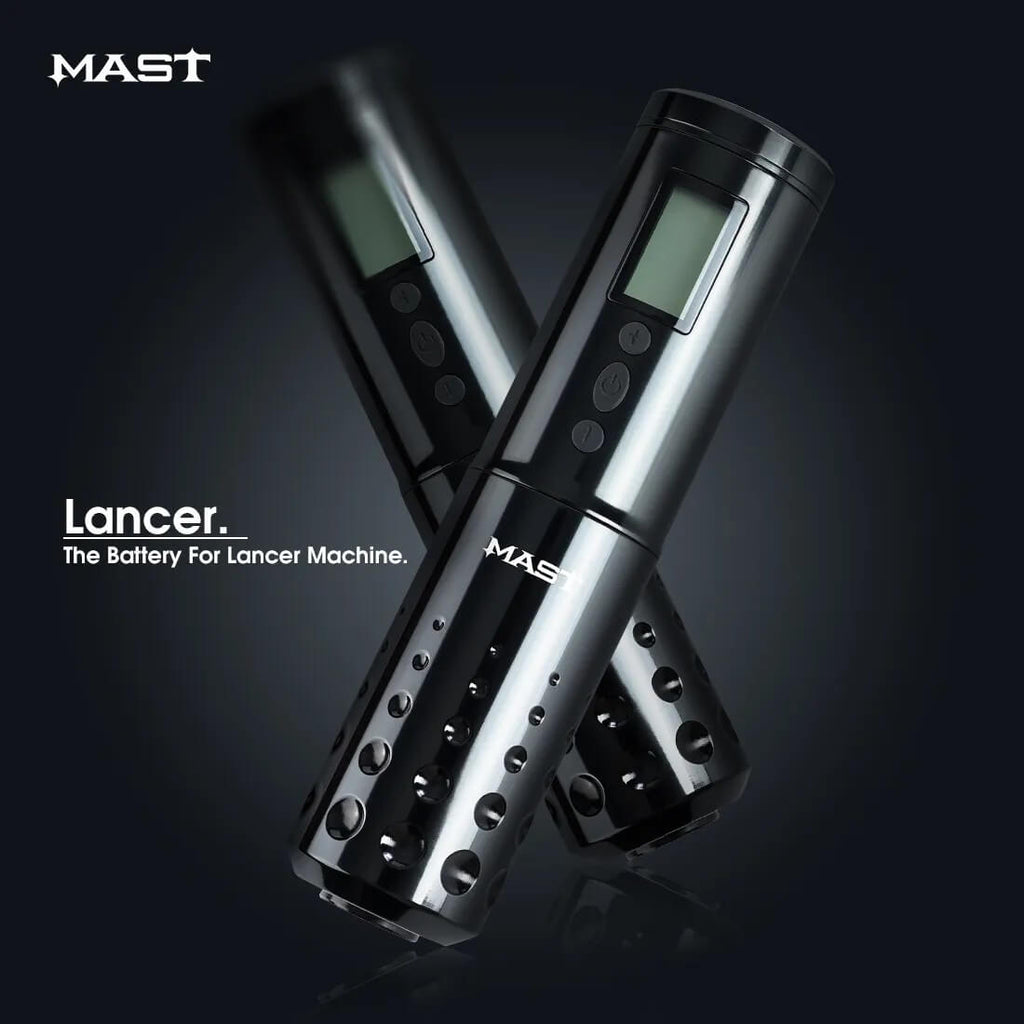 Mast Lancer Wireless Rotary Tattoo Pen – 2 Batteries, Charger, Charging Cable & 2 Cases