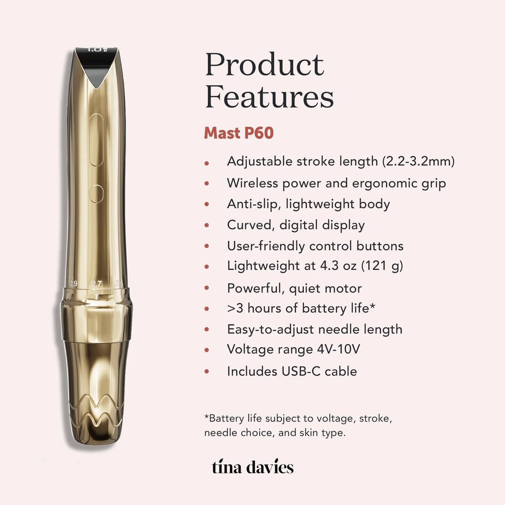 MAST P60 | GOLD BLUE EDITION PMU MACHINE WITH 2.2MM–3.2MM ADJUSTABLE STROKES
