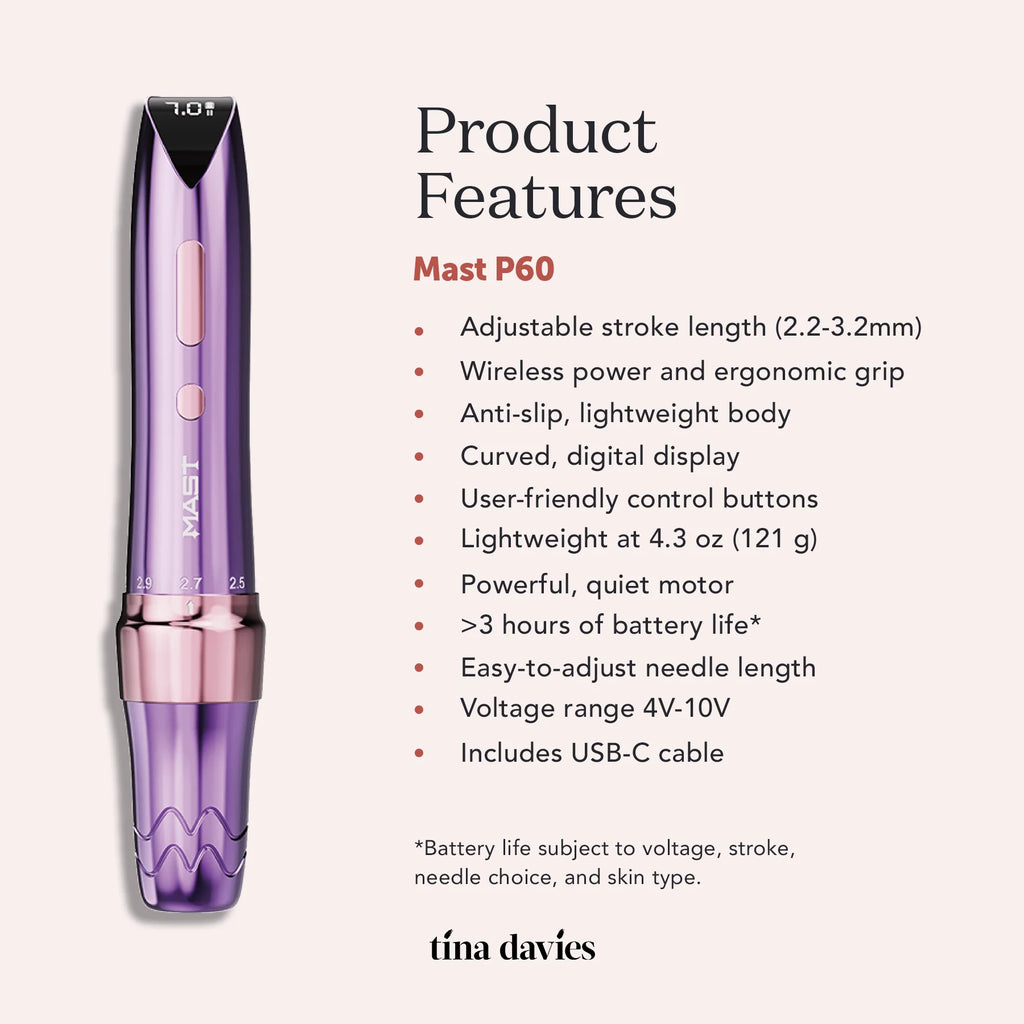 MAST P60 | Purple BLUE EDITION PMU MACHINE WITH 2.2MM–3.2MM ADJUSTABLE STROKES