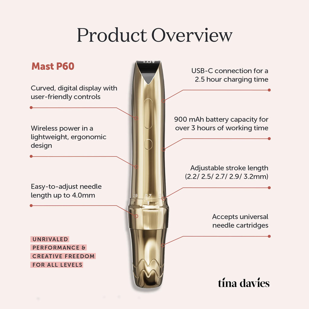 MAST P60 | GOLD BLUE EDITION PMU MACHINE WITH 2.2MM–3.2MM ADJUSTABLE STROKES