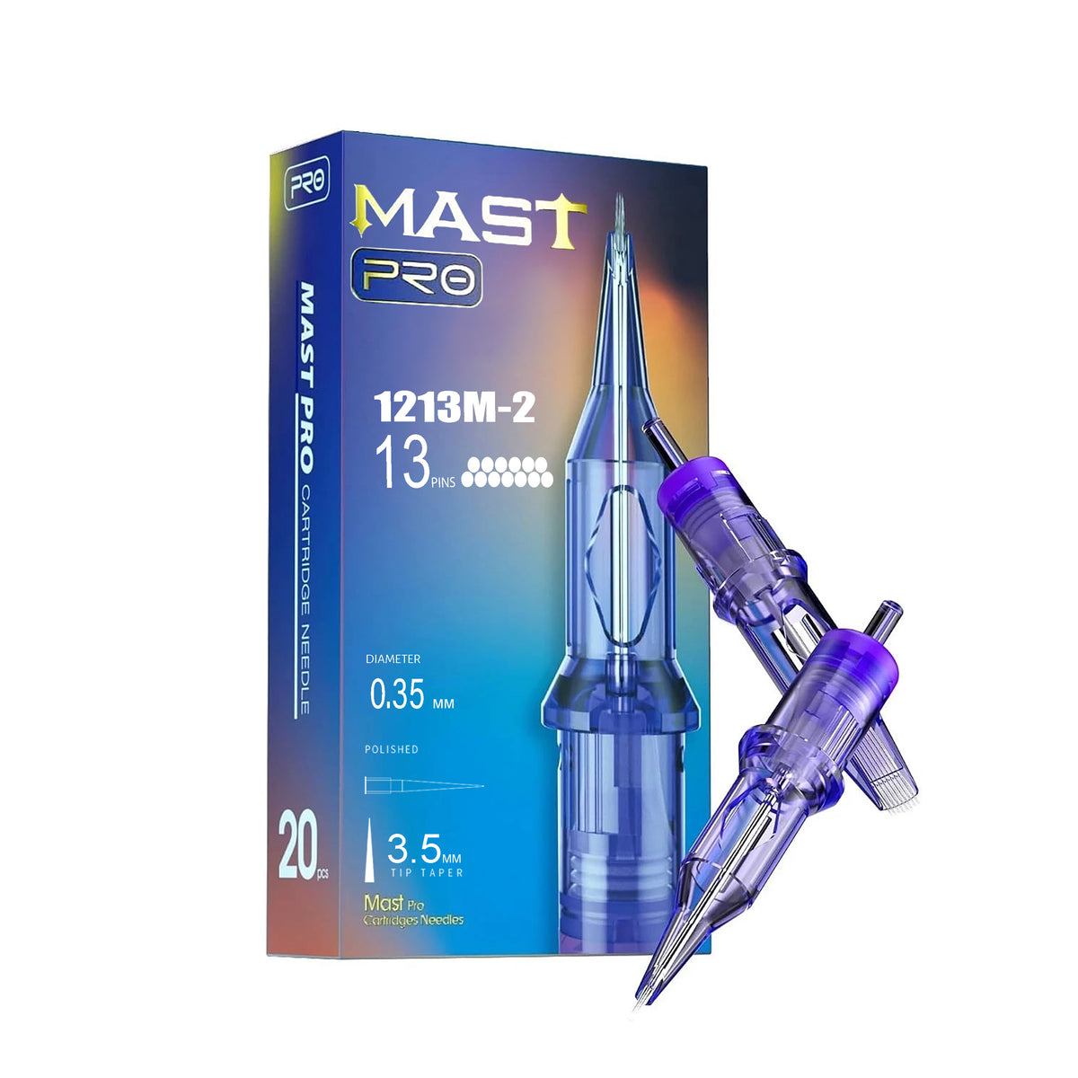 Mast Pro Tattoo Cartridge Needles 1213M-2 - 0.35MM Magnum 5MM Taper- Box of 20