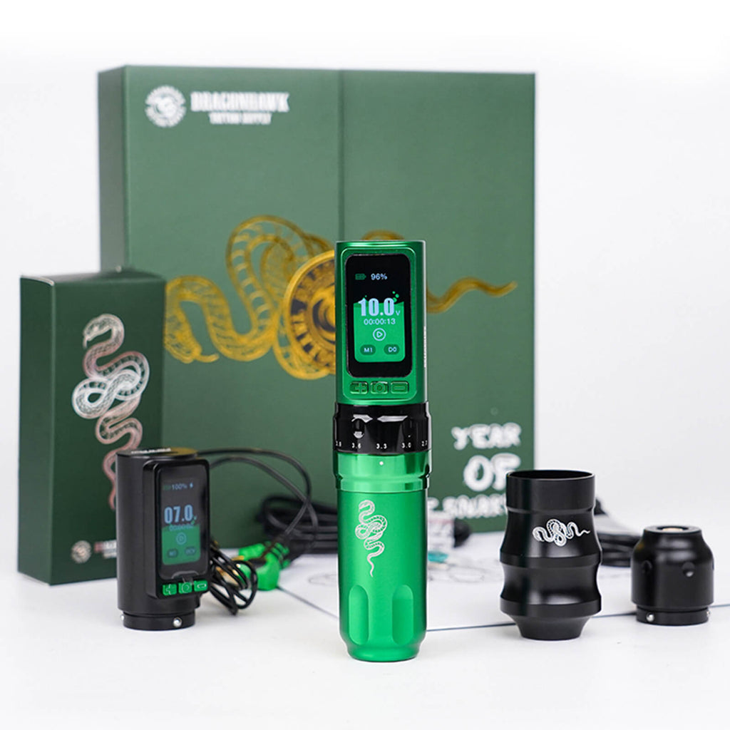 Dragonhawk Fold Pro Year of Snake Edition Wireless Tattoo Machine Pen – Professional Tattoo Kit