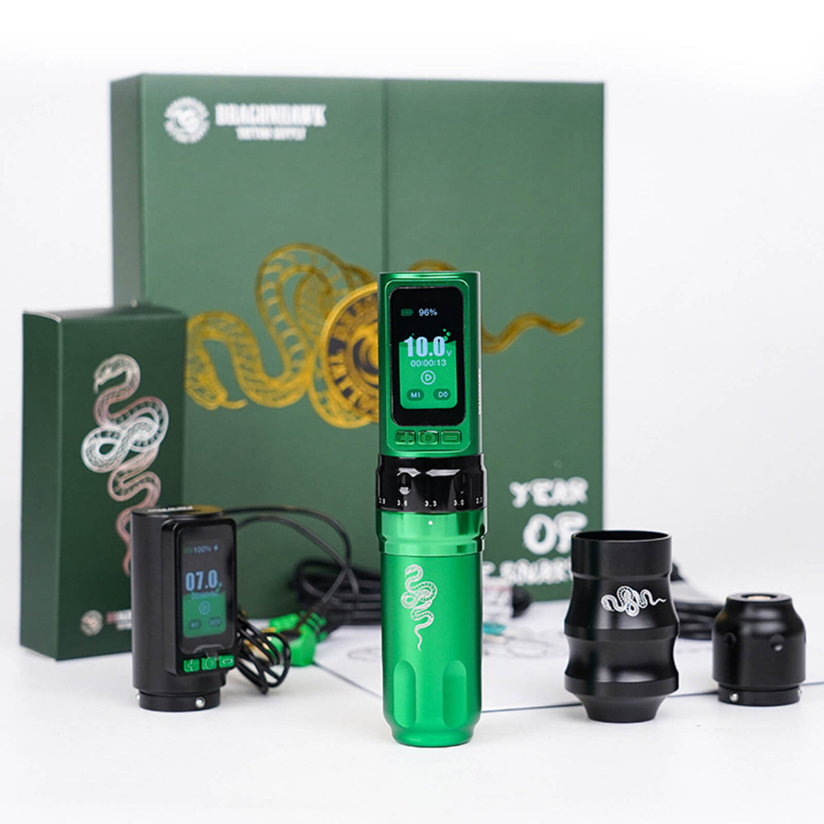 Dragonhawk Fold Pro Year of Snake Edition Wireless Tattoo Machine Pen – Professional Tattoo Kit