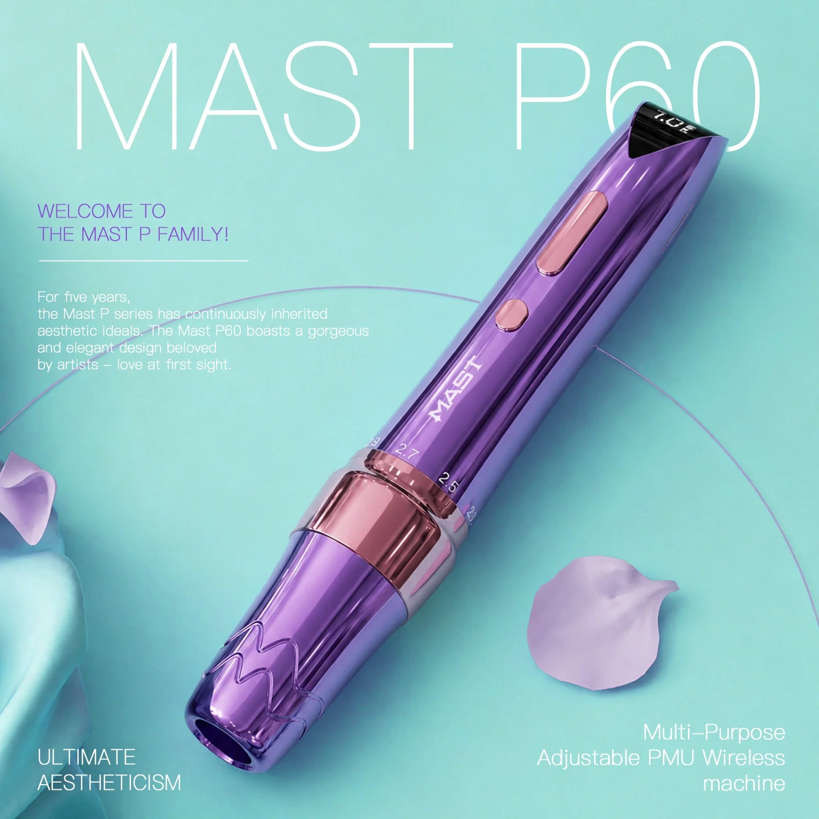 MAST P60 | WIRELESS PMU PEN MACHINE WITH 2.2MM–3.2MM ADJUSTABLE STROKES