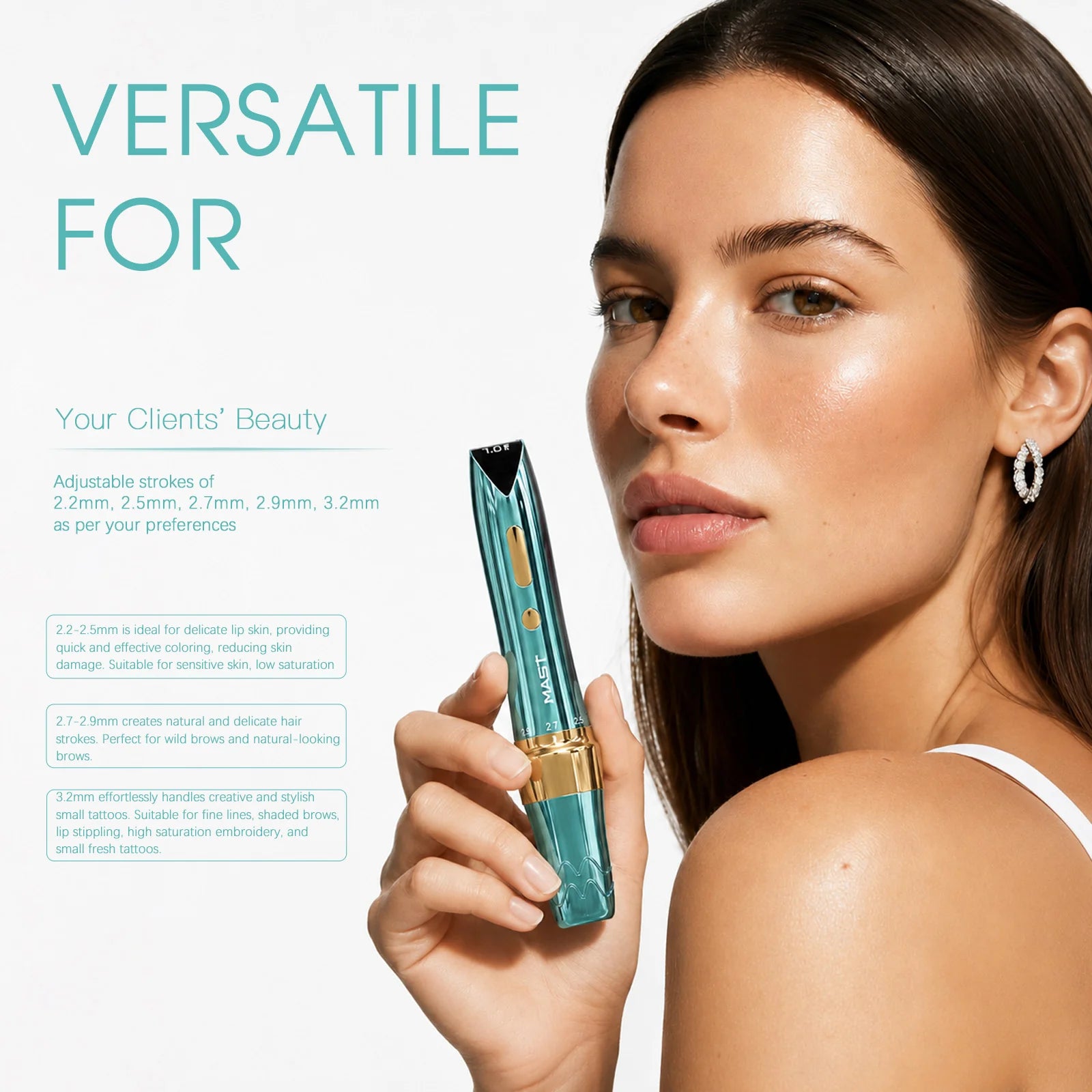 MAST P60 | TIFFANY BLUE EDITION PMU MACHINE WITH 2.2MM–3.2MM ADJUSTABLE STROKES
